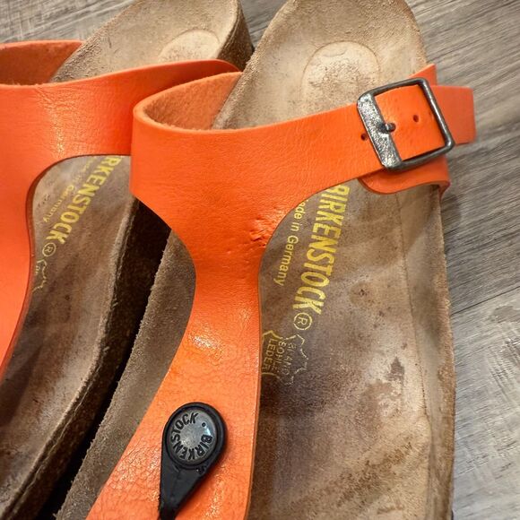 Birkenstock Gizeh Birko-Flor Orange Size 38/ US 7 - Picture 5 of 7